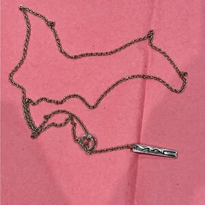 MAC M.A.C. Cosmetics Makeup Employee Lariat Necklace Jewelry Silvertone RARE
